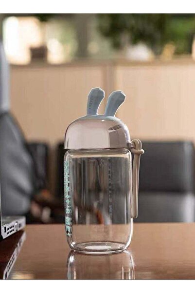 Generic 300ml Rabbit Ear Shape Kid Glass Water Bottle Trainer Cup Drink Learning