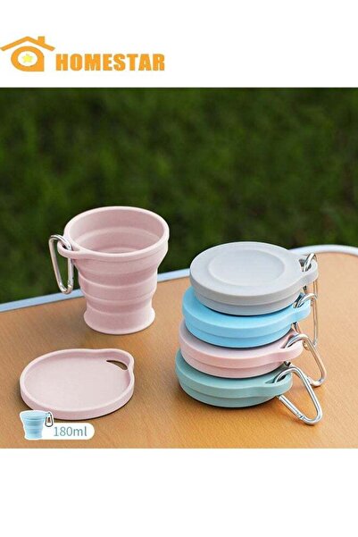 Generic HOMESTAR 4 Pieces Silicone Collapsible Travel Cup, Folding Camping Cup with Lids, Portable Mug for