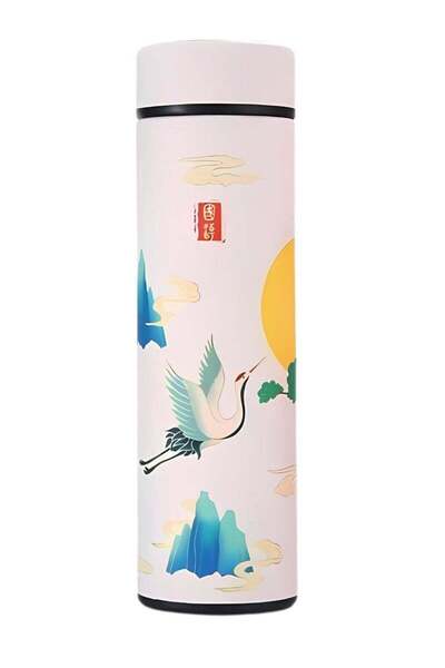 Generic Twisoo Twisoo Stainless Steel Smart Water Bottle, 500ml, Double Wall Vacuum Insulated, LED Touch Di