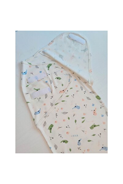 Pampy Swaddling Cocoon System with Velcro, Pampy, 0-3 Months, 56-62 cm, Cotton, White, Birds