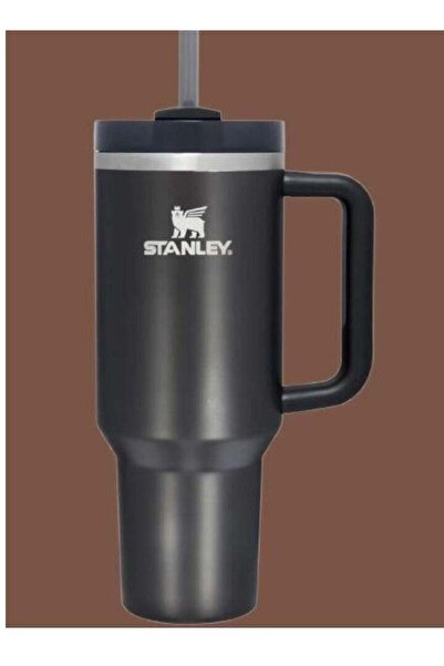 Generic Stanley Quencher H2.0 FlowState Vacuum Insulated Tumbler â€“ 40 oz Black Stainless Steel Travel Mug