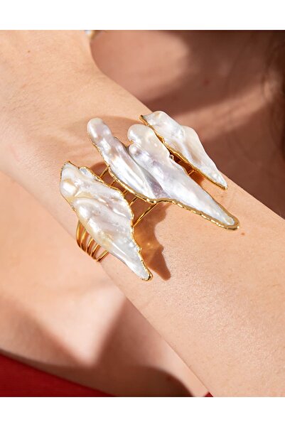 quc collection The Pearl Monarch - El Yapımı Pirinç Üzeri 22K Ayar Altın Kapl...