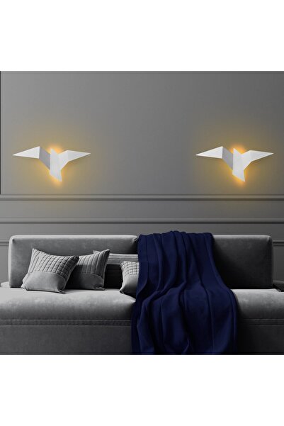 MOİRA شمعة حائط LED كبيرة الحجم على شكل طائر، إضاءة LED بيضاء، إضاءة LED صفراء 3000K PACALI-13502-L