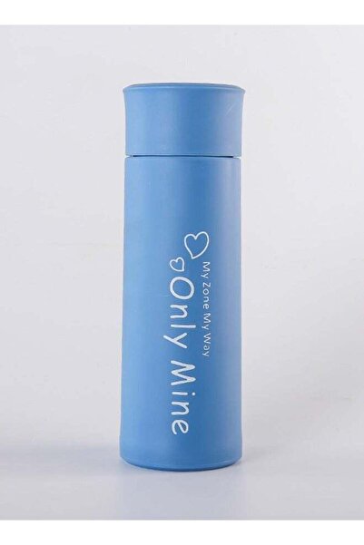 Generic MileMelo New Minimalist Glass Coffee Cup Water Bottle 400ml Blue