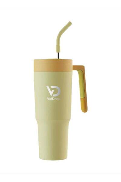 Generic Stainless Steel Tumbler Vacuum 1200ml Straw Lid Stainless Steel Insulated Travel Mug Cupholder Frie