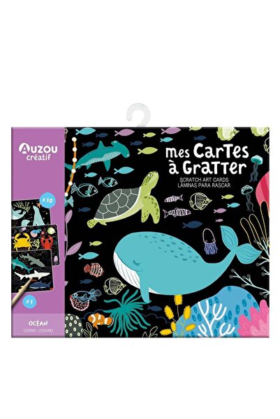 Auzou مجموعة أنشطة الفنان الصغير - بطاقات حفر المحيط