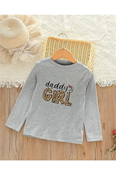 haha تي شيرت بأكمام طويلة من Daddy's Girl مطبوع للفتيات