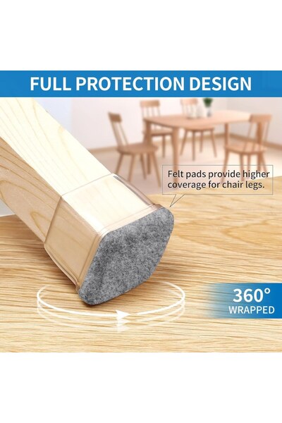 DELPI Set of 32 Furniture & Chair Leg Protectors — Silicone, Anti-scratch & Noise-reducing, Reusable, Tr