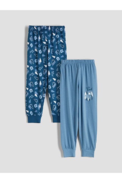 LC Waikiki Petrol Printed Boys' Pajama Bottoms 2-Pack