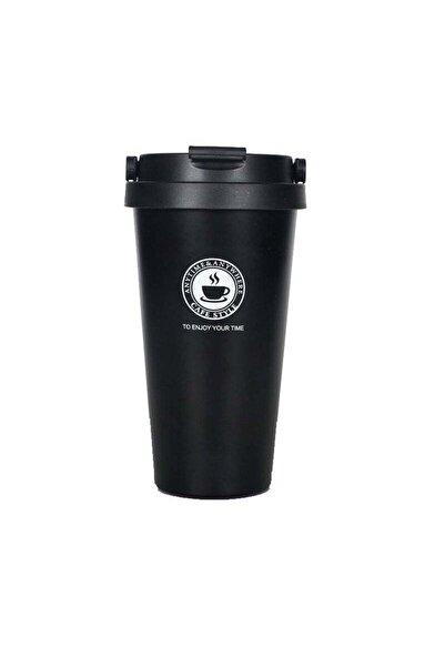 Generic Portable Double Wall 304 Stainless Steel Liner Vacuum Insulated Coffee Cup Black 15cm