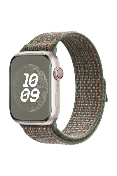 ceptego Apple Watch Uyumlu Seri 1/2/3/4/5/6/se/7/8/9 S10-11 ve 38-40-41mm Nike Hasır Cırtlı Kumaş Kordon