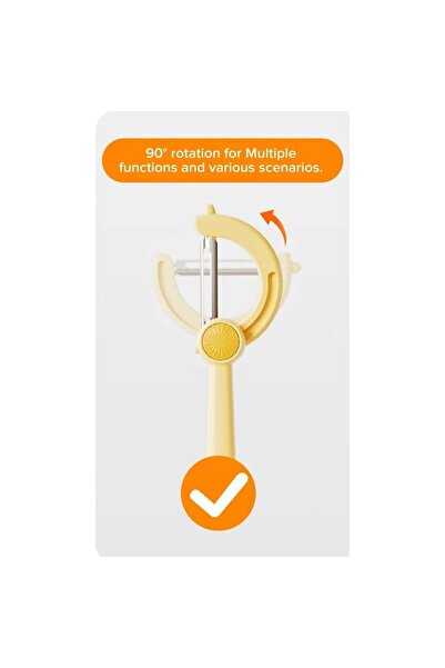 DELPI 2-in-1 Peeler for Vegetables & Fruits, 15.7 cm, Plastic/Stainless Steel, Yellow