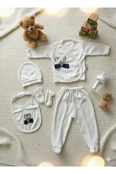 Selvira 5-Piece White Hospital Release Set - 100% Cotton Newborn Baby Clothes...
