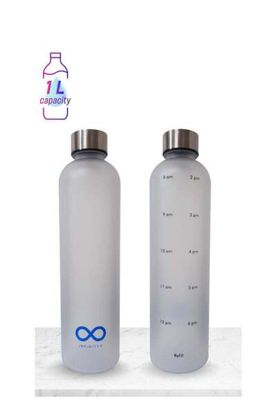 Generic Infinity Water Bottle, Leakproof, 1L/32 OZ Large Size, BPA free, Non-Toxic, Motivational Time Stamp