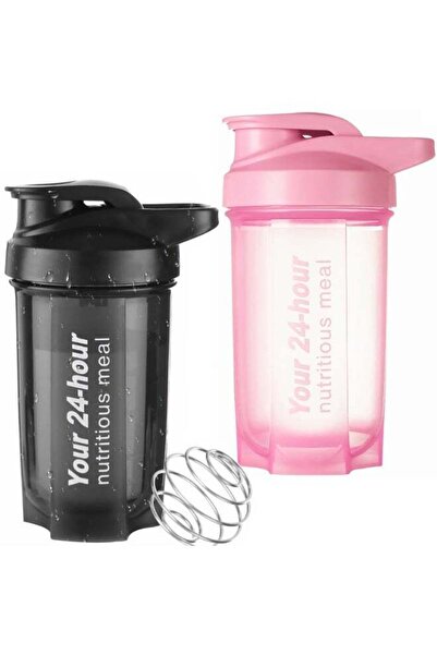 Generic EYSOO EYSOO Protein Shaker Bottle 2 Pack 500ml / 17oz Shaker Bottle for Protein Mixes Leakproof Pro