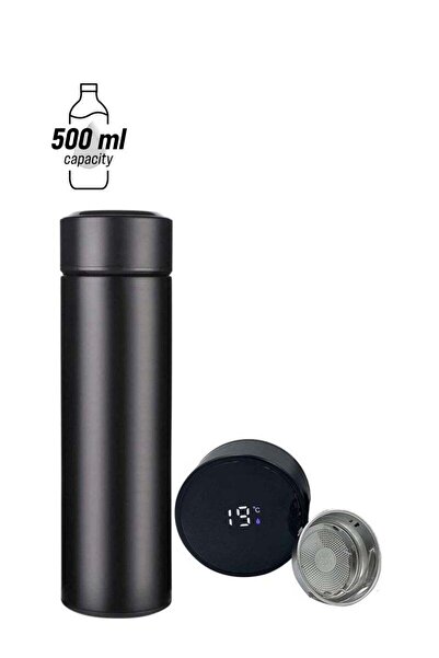 Generic XiuWoo Stainless Steel Vacuum Water Bottle with Smart LCD Touch Screen Black