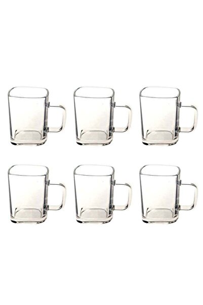 Generic Tea Glasses 180ml - 6 Pack - Clear Square Glass Espresso Drinkware, Cups, Transparent Tea Cup for H