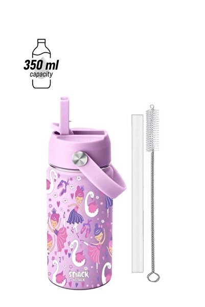 Generic Snack attack Kids Insulated Water Bottle With Straw Lid, Kids water bottle stainless steel, Double