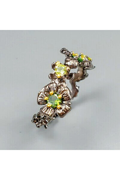 FashionBijoux Inel bijuterie din argint 925 cu turmalina si peridot, 8