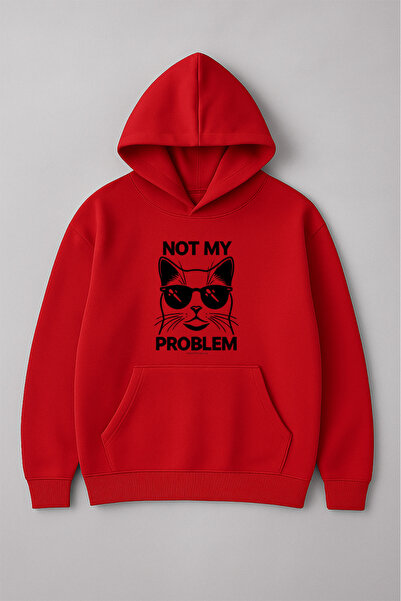 LORVEX Unisex nije moj problem Štampano Oversize kroj dukserica