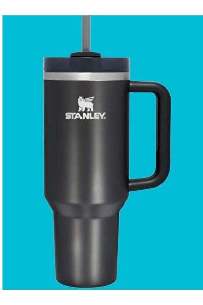 Generic Stanley Quencher H2.0 FlowState Vacuum Insulated Tumbler â€“ 40 oz Black Stainless Steel Travel Mug