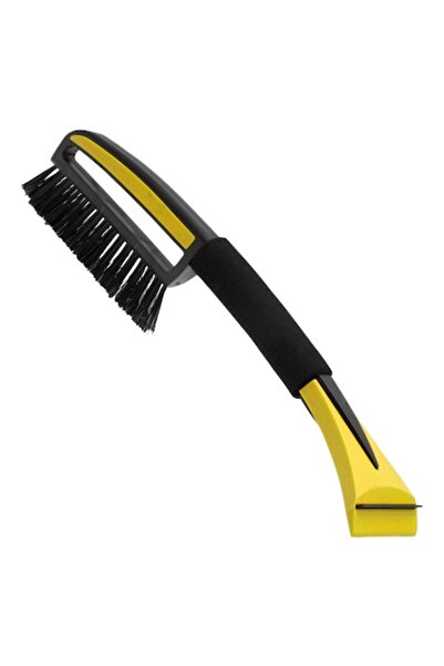 DELPI 2-in-1 Car Ice Scraper with Snow Brush, Ergonomic Soft Handle, ABS, 45 x 10 cm, Black/Yellow