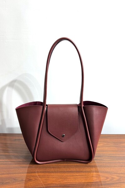 Gülşah collection Shoulder Bag with Makeup Bag - Claret Red