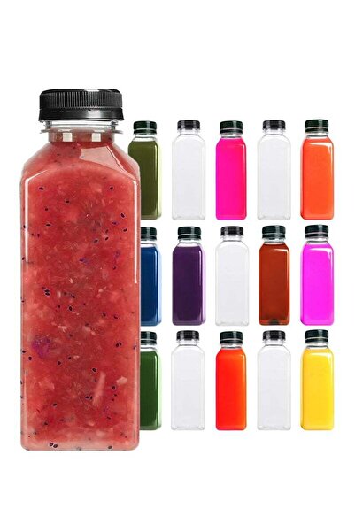 Generic HYFY [24 PCS] 500ml Plastic Juice Bottles 16oz Clear Plastic Bottles With Caps Milk Bottle Water Bo