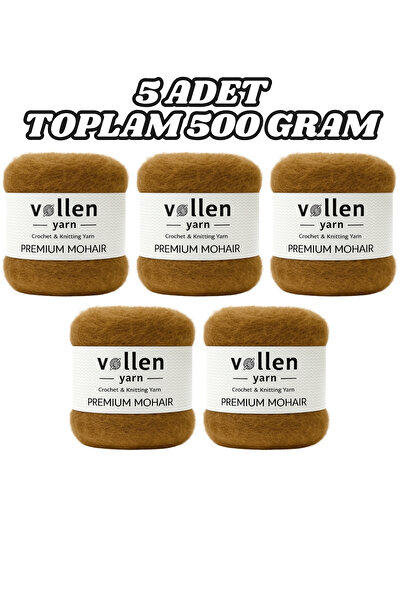 vollen yarn 5 ШТУК Преміум мохерна пряжа 100 г 250 м – М'яка, легка, об'ємна текстура | Шаль, кардиган, светр, шарф