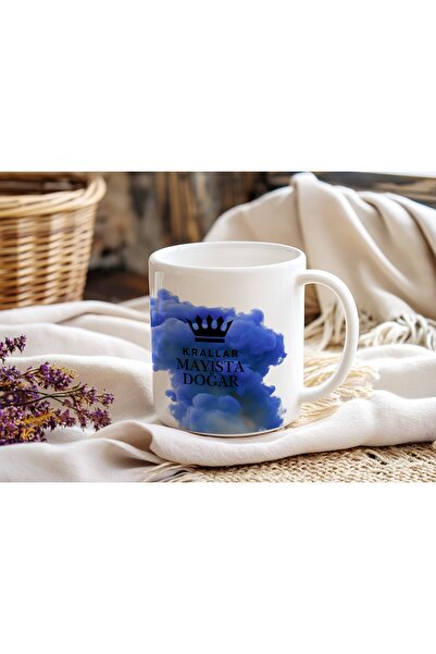 Beramussa كوب مطبوع عليه عبارة Kings Are Born In May - هدية عيد ميلاد خاصة لل...