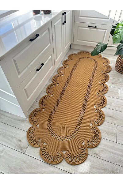 Halımax Çift Taraflı Yıkanabilir Hav Toz Vermez Bohem Jüt Halı Koridor Mutfak Banyo Antre Jüt Kilim