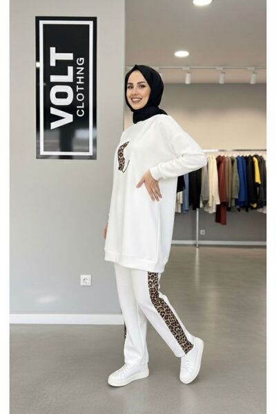 VOLT CLOTHİNG Double Set with Side Leopard Stripe Pants