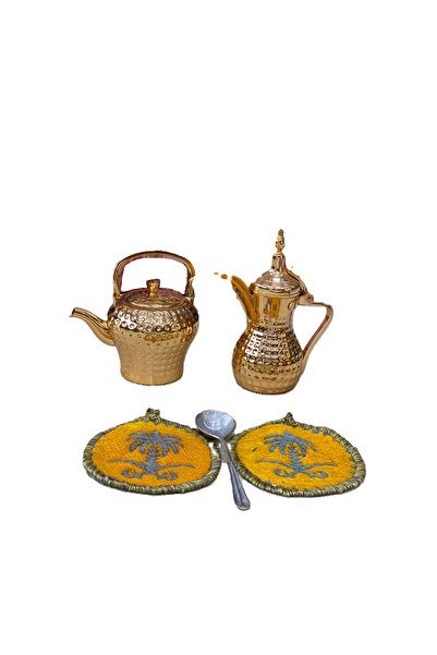 Generic Copper dallah, tea pot Syrian-made, set of 2 pieces