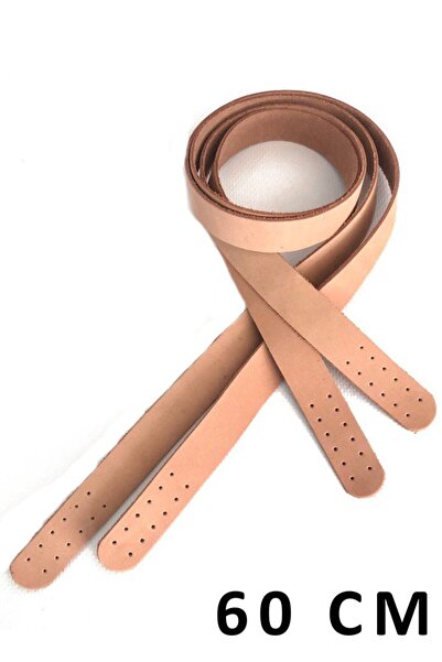 alfa tasarım atölyesi Λαβή τσάντας από γνήσιο δέρμα (ζεύγος/60 εκ.) Σομόν