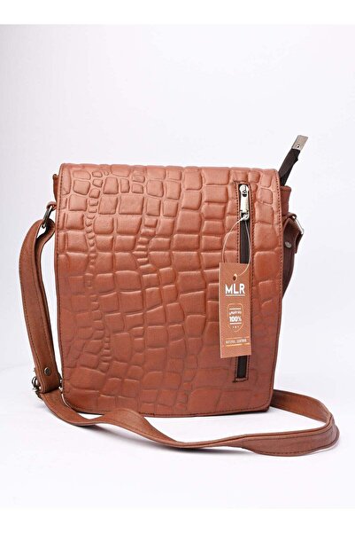 MLR حقيبة كروس بودي مضلعة مصنوعة من جلد الغنم الأصلي