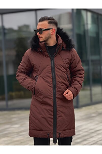 KINGAF ЧОЛОВІЧЕ ДОВГЕ НАДУВНЕ ПАЛЬТО З КАПЮШОНОМ