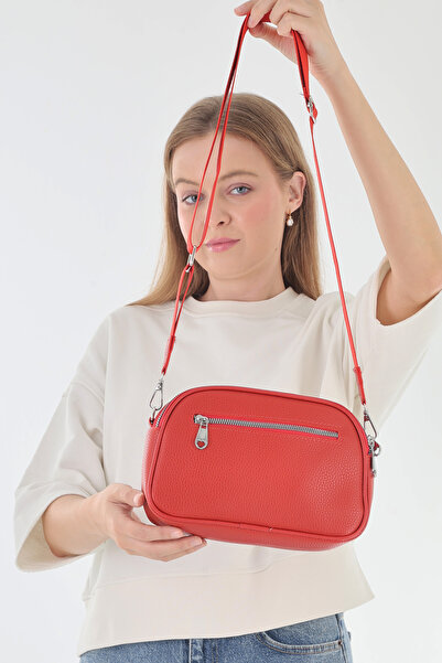 PİRİNÇ BEBE 4-Zipper Casual Red Shoulder Bag