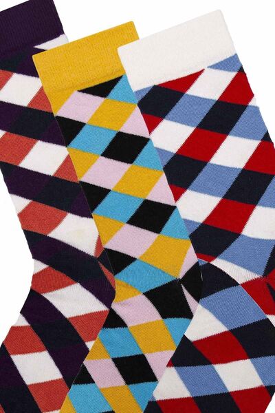 Loule Чорапи с тартан мотив, многоцветни, 12 чифта, памучни чорапи LL.BR13718.001
