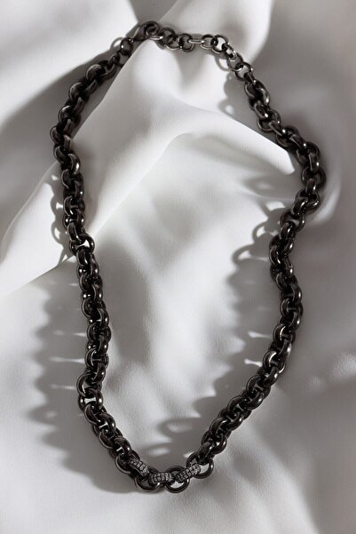 LA PERRY ACCESSORIES Black Ends Zircon Stone Chain Anti-Tarnish Necklace