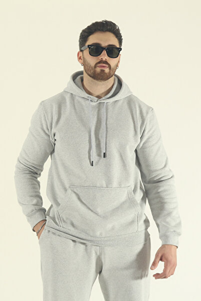 INFLUYENTE Men's Winter Tracksuit Set Kangaroo Pocket Sweatshirt Jogger - Regular Elasticated Leg