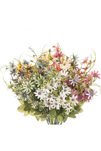 Artificiale Rolio Set of 6 Packs of Colorful Artificial Flowers, UV Resistant, Height 40 cm