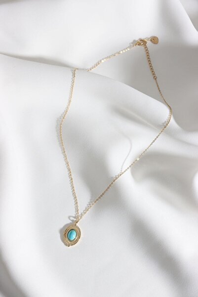 LA PERRY ACCESSORIES المرجان الأحجار البيضاوي قلادة الصلب خمر