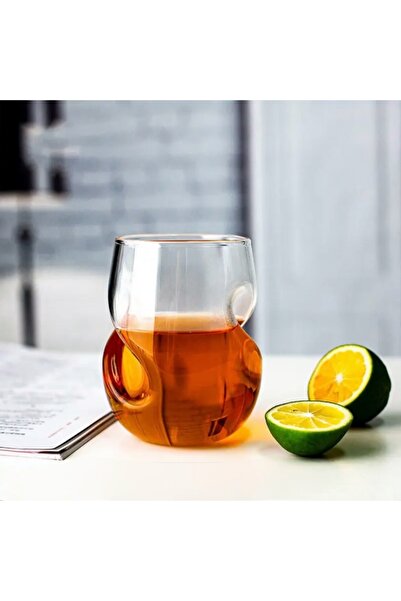 Yenigeldi 2 Pieces Japanese Design New Generation Glass Cups | Modern Curved Handle for Wine, Coffee and Tea