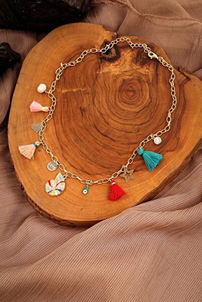 Colorful Snail Medal Tassel Necklace