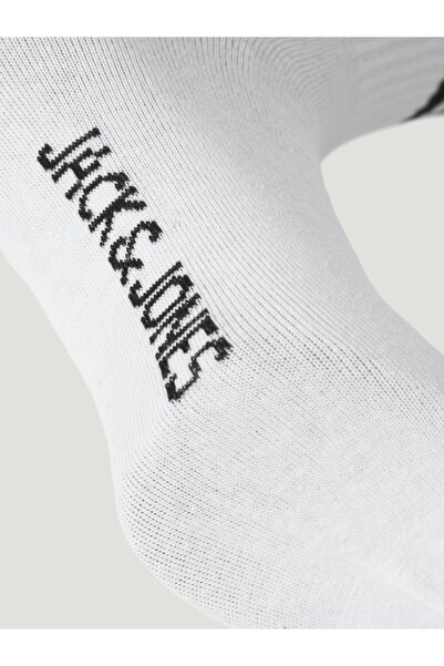 Jack & Jones Set de 3 perechi de șosete de tenis, bărbați, JACTRAVIS, cu logo, alb, universale