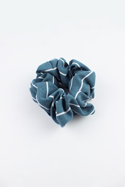 İLKYAZ Stripe Patterned Cotton Rubber Buckle Bagel Buckle - Petrol