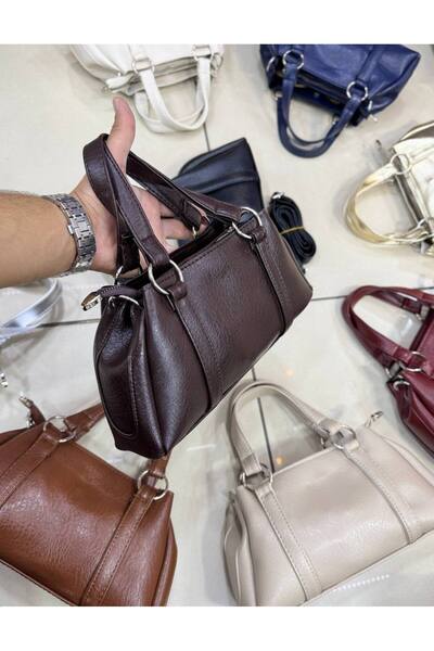 SHIKIRTI BAG STORE حقيبة يد وكتف نسائية من الجلد الصناعي الناعم مع حزام كتف طويل متقاطع وتفاصيل حلقة