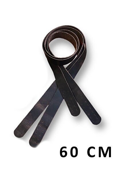 alfa tasarım atölyesi Λαβή τσάντας από γνήσιο δέρμα (ζεύγος/60 εκ.) Πικρό καφέ