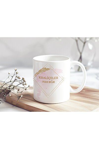 Beramussa Queens Are Born in September Written Pink Glitter Mug - Special Bir...