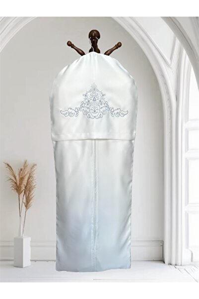 Mariabella Home Collection Tiara Nakışlı Gamboç Abiye Elbise Gelinlik Söz Nişan Kıyafetleri İçin Çeyizlik 55x140 cm Kılıf